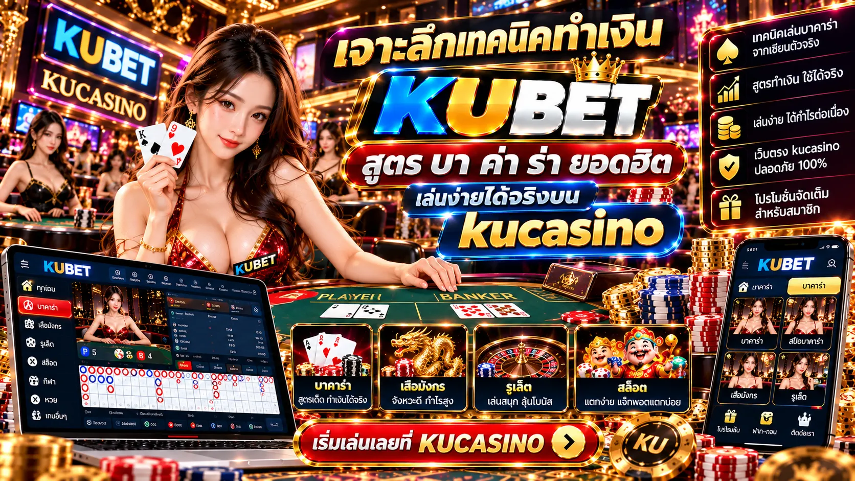 เจาะลึกเทคนิคทำเงิน KUBET สูตร บา ค่า ร่า ยอดฮิต เล่นง่ายได้จริงบน kucasino